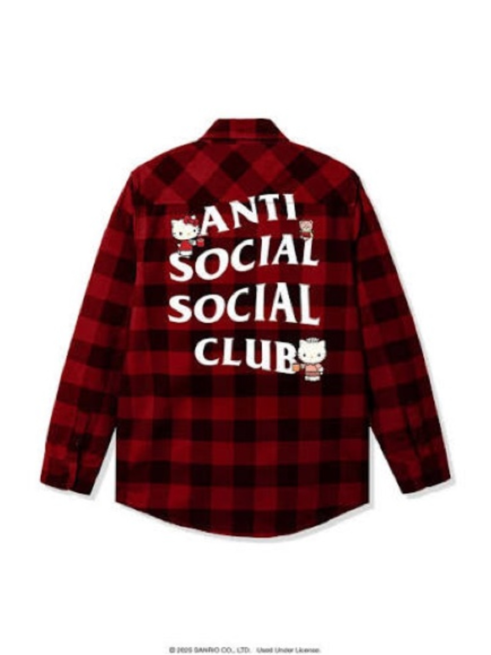 Anti Social Social Club Red and Black Plaid Button-Down Shirt